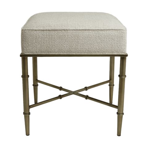 Hacienda Antique Gold Iron Stool  - Speckle Ecru
