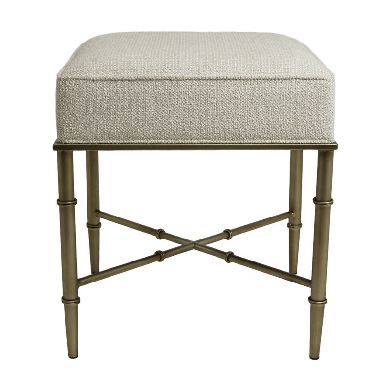 Hacienda Antique Gold Iron Stool  - Speckle Ecru