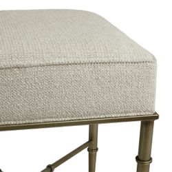 Hacienda Antique Gold Iron Stool  - Speckle Ecru