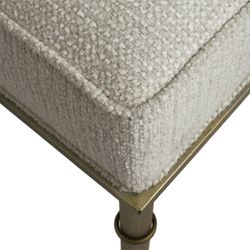 Hacienda Antique Gold Iron Stool  - Speckle Ecru