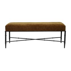 Hacienda Black Iron Bench Ottoman - Butterscotch
