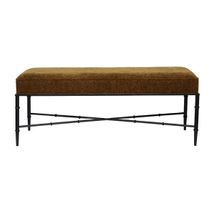 Hacienda Black Iron Bench Ottoman - Butterscotch
