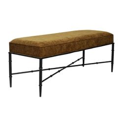 Hacienda Black Iron Bench Ottoman - Butterscotch