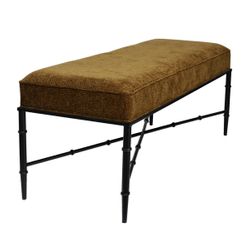 Hacienda Black Iron Bench Ottoman - Butterscotch