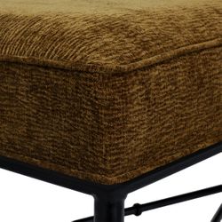 Hacienda Black Iron Bench Ottoman - Butterscotch