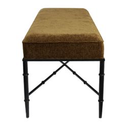 Hacienda Black Iron Bench Ottoman - Butterscotch