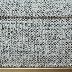 Hacienda Antique Gold Iron Bench Ottoman - Salt & Pepper