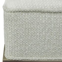 Hacienda Antique Gold Iron Bench Ottoman - Speckle Ecru