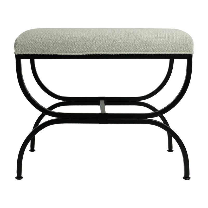 Novak Black Iron Stool - Speckle Ecru