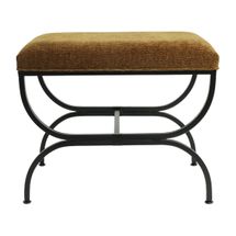 Novak Black Iron Stool -  Butterscotch