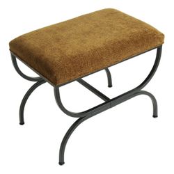 Novak Black Iron Stool -  Butterscotch