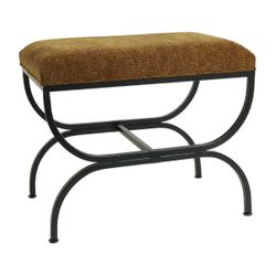 Novak Black Iron Stool -  Butterscotch