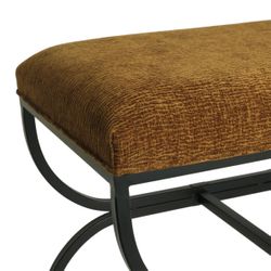 Novak Black Iron Stool -  Butterscotch