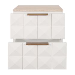 Benedict White Oak Bedside Table - Travertine