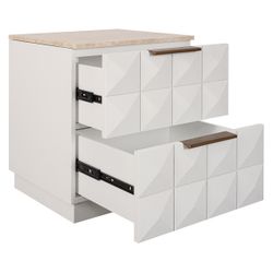 Benedict White Oak Bedside Table Range