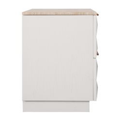 Benedict White Oak Bedside Table - Travertine
