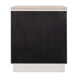 Benedict White Oak Bedside Table - Travertine