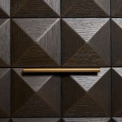 Benedict Smoked Oak Bedside Table - Black Marble