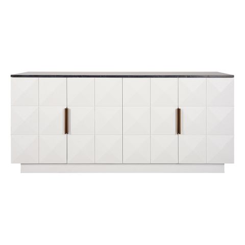 Benedict White Oak Buffet - Black Marble