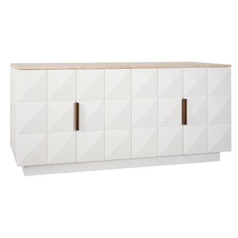 Benedict White Oak Buffet - Travertine