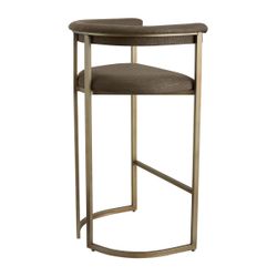 Dino Bar Stool with Upholstered Arms - Chocolate Linen