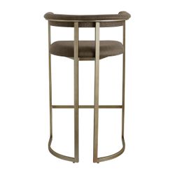 Dino Bar Stool with Upholstered Arms - Chocolate Linen