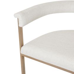 Dino Bar Stool with Upholstered Arms - Natural Linen