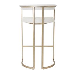 Dino Bar Stool with Upholstered Arms - Natural Linen