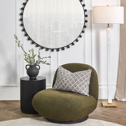 Felicity Swivel Occasional Chair - Green Boucle - OUTLET NSW