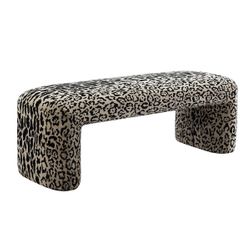 Piper Bench Ottoman - Leopard Chenille