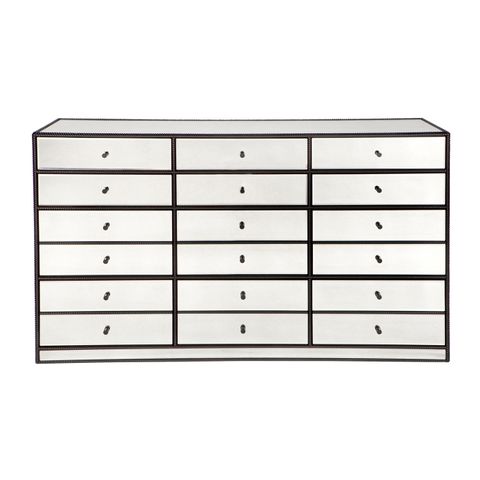Brentwood 12 Drawer Mirrored Chest - OUTLET NSW