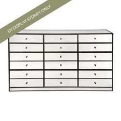 Brentwood 12 Drawer Mirrored Chest - OUTLET NSW