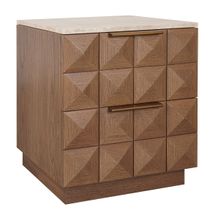 Benedict Walnut Bedside Table - Travertine