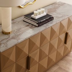 Benedict 170cm Walnut Buffet - River Brown Marble