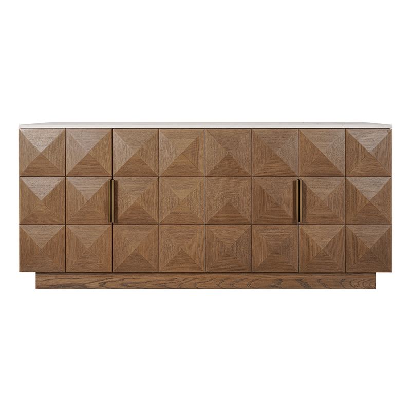 Benedict 170cm Walnut Buffet - White Marble