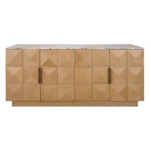 Benedict Natural Oak Buffet - River Brown Marble