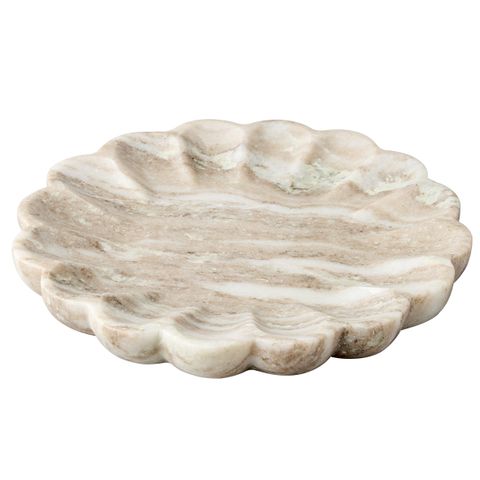 Stellar Marble Round Tray - Beige