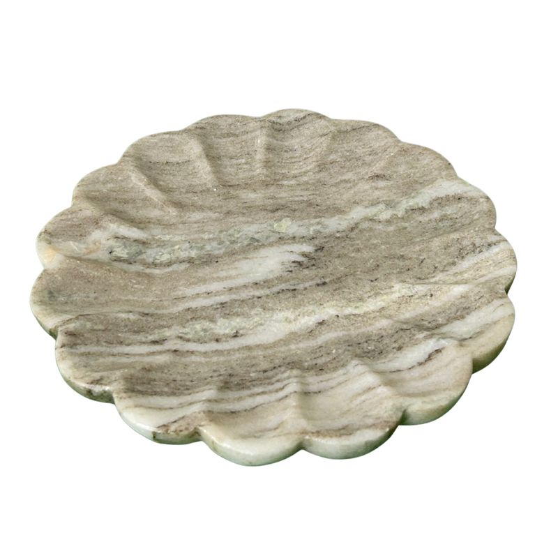 Stellar Marble Round Tray - Beige