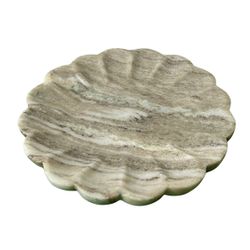 Stellar Marble Round Tray - Beige