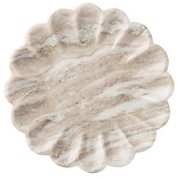 Stellar Marble Round Tray - Beige