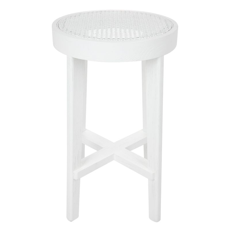 Cape Byron Rattan Kitchen Stool - White - OUTLET NSW