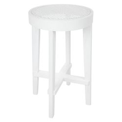 Cape Byron Rattan Kitchen Stool - White - OUTLET NSW