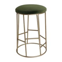 Aiden Gold Steel Kitchen Stool - Moss Velvet