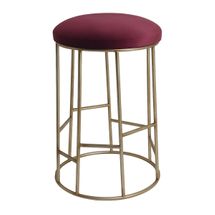 Aiden Gold Steel Kitchen Stool - Mulberry Velvet