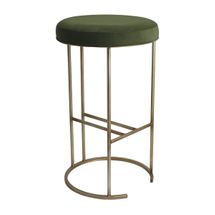 Blackley Gold Iron Kitchen Stool - Moss Velvet
