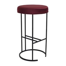 Blackley Black Iron Kitchen Stool - Mulberry Velvet