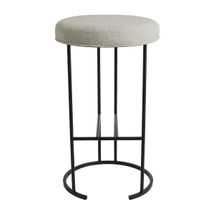 Blackley Black Iron Kitchen Stool - Speckle Ecru