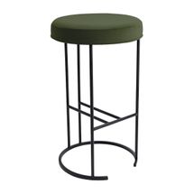 Blackley Black Iron Kitchen Stool - Moss Velvet