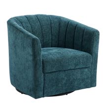 Cadman Swivel Arm Chair - Teal Chenille