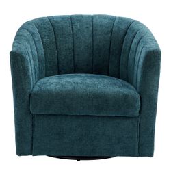 Cadman Swivel Arm Chair - Teal Chenille